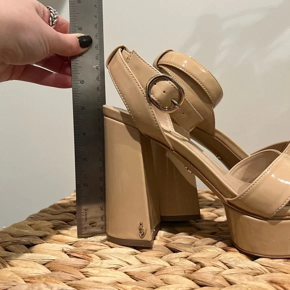 Sam Edelman Nolita Nude Ankle Strap Heel - Size 8 - Picture 11 of 12